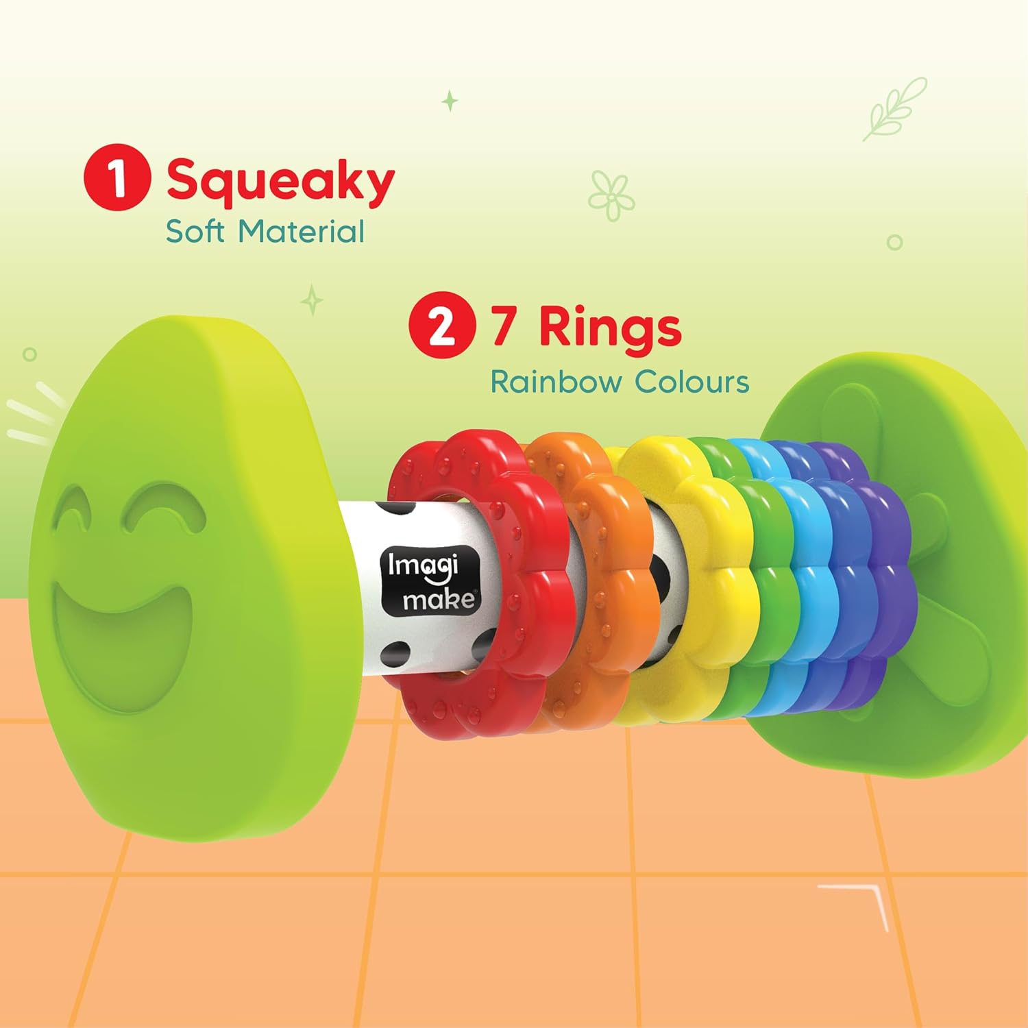 ImagiMake Tummy Time Roller Baby Toy (2-in-1 Play & Grow)