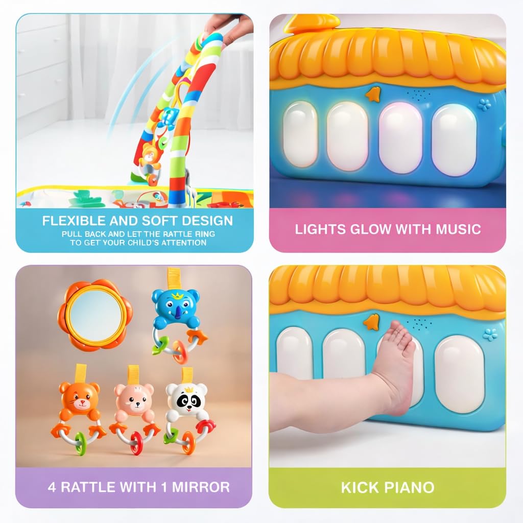 ToysBuddy Kick and Play Multi-Function Piano Baby Gym & Fitness Rack