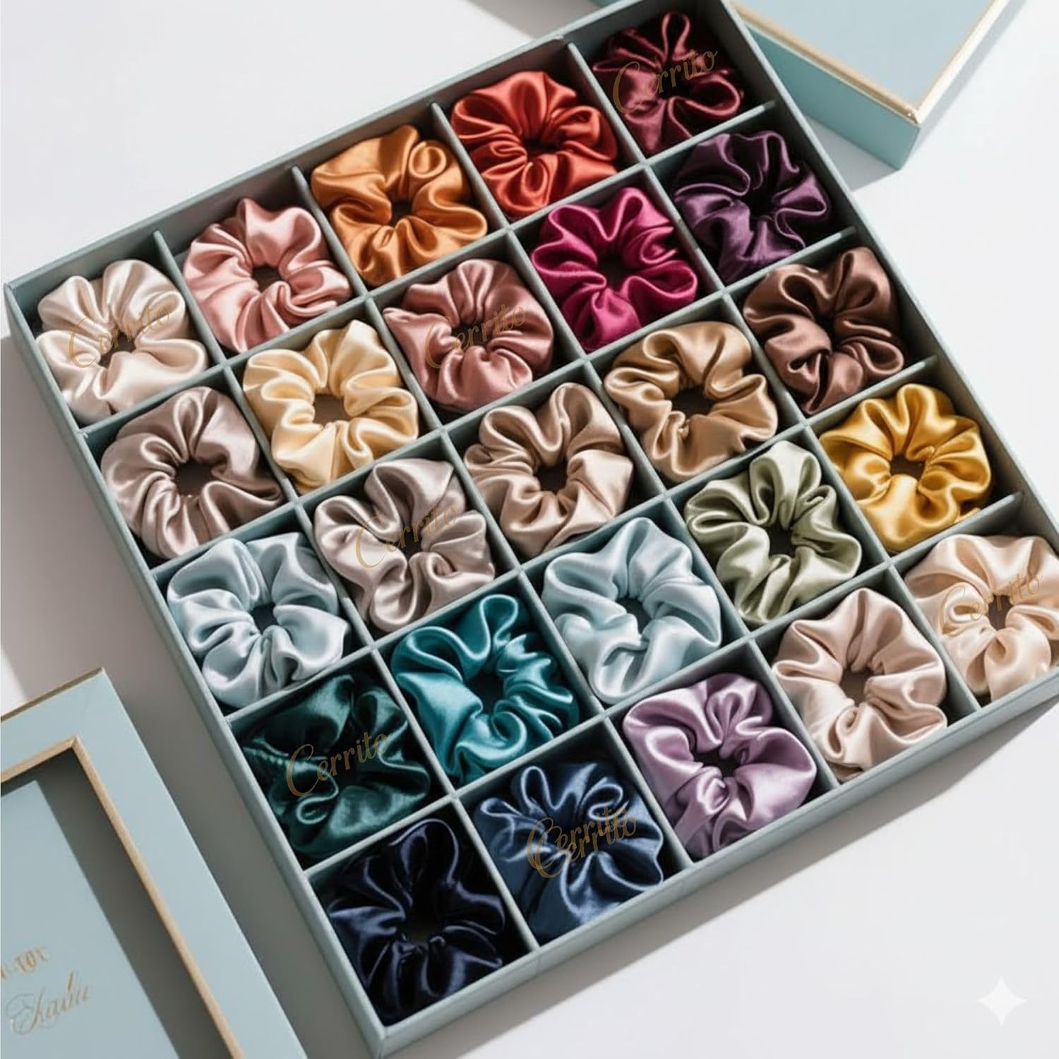 Cerrito Satin Hair Scrunchies for Women & Girls (12 Pcs)