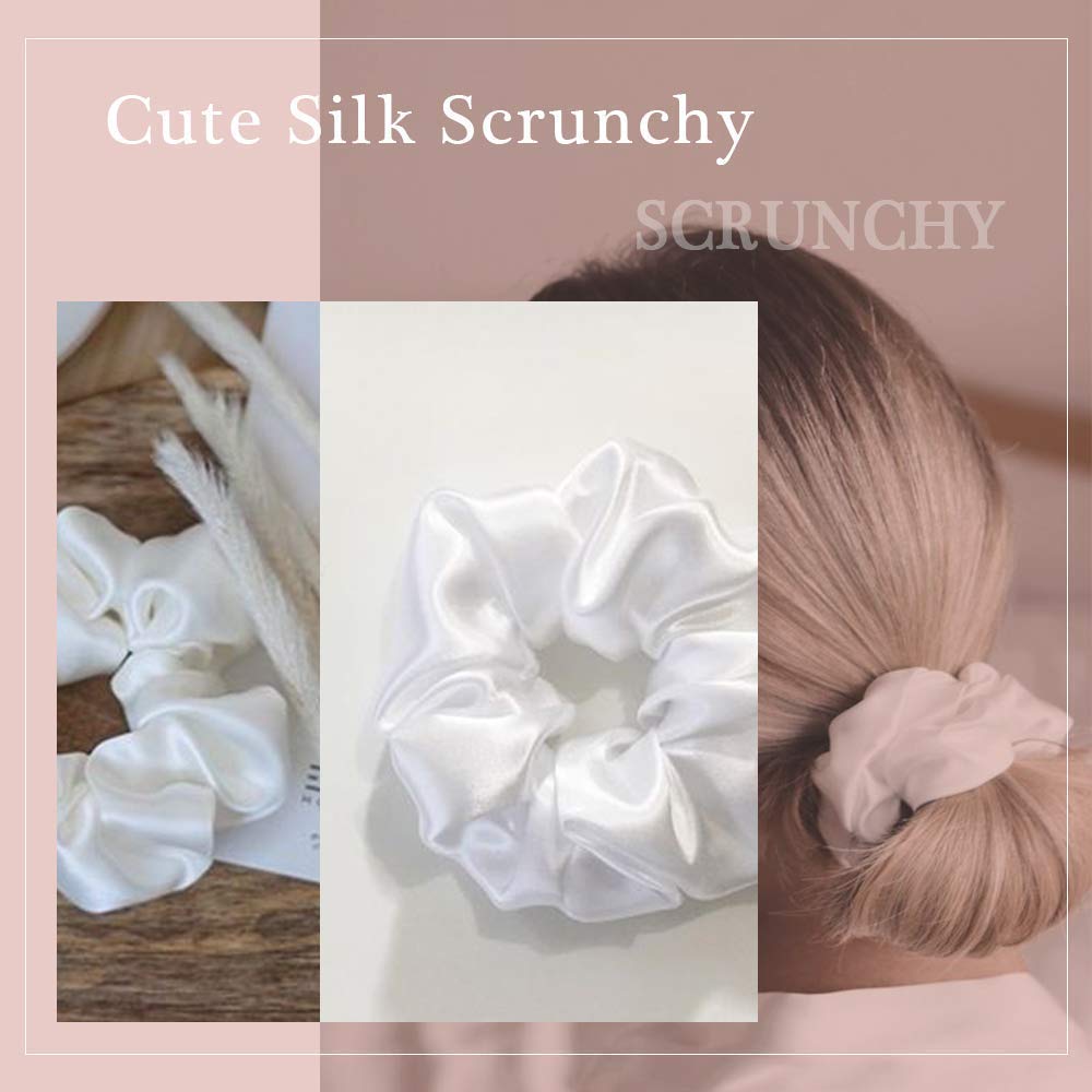 Cerrito Satin Hair Scrunchies for Women & Girls (12 Pcs)