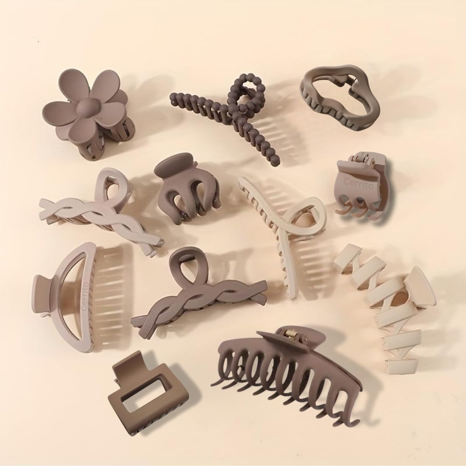 Cerrito Hair Claw Clips for Women & Girls (6 Pcs – 3 Large + 3 Small)