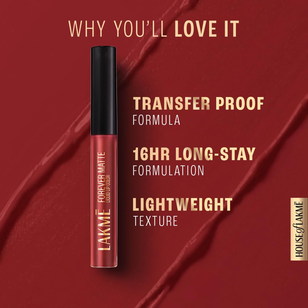 Lakmé Forever Matte Liquid Lip Colour – Nude Pink (5.6 ml)