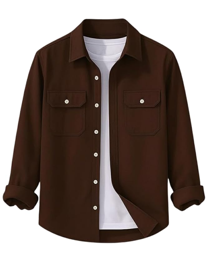 DEELMO Men's Stylish Cotton Blend Casual Shirt