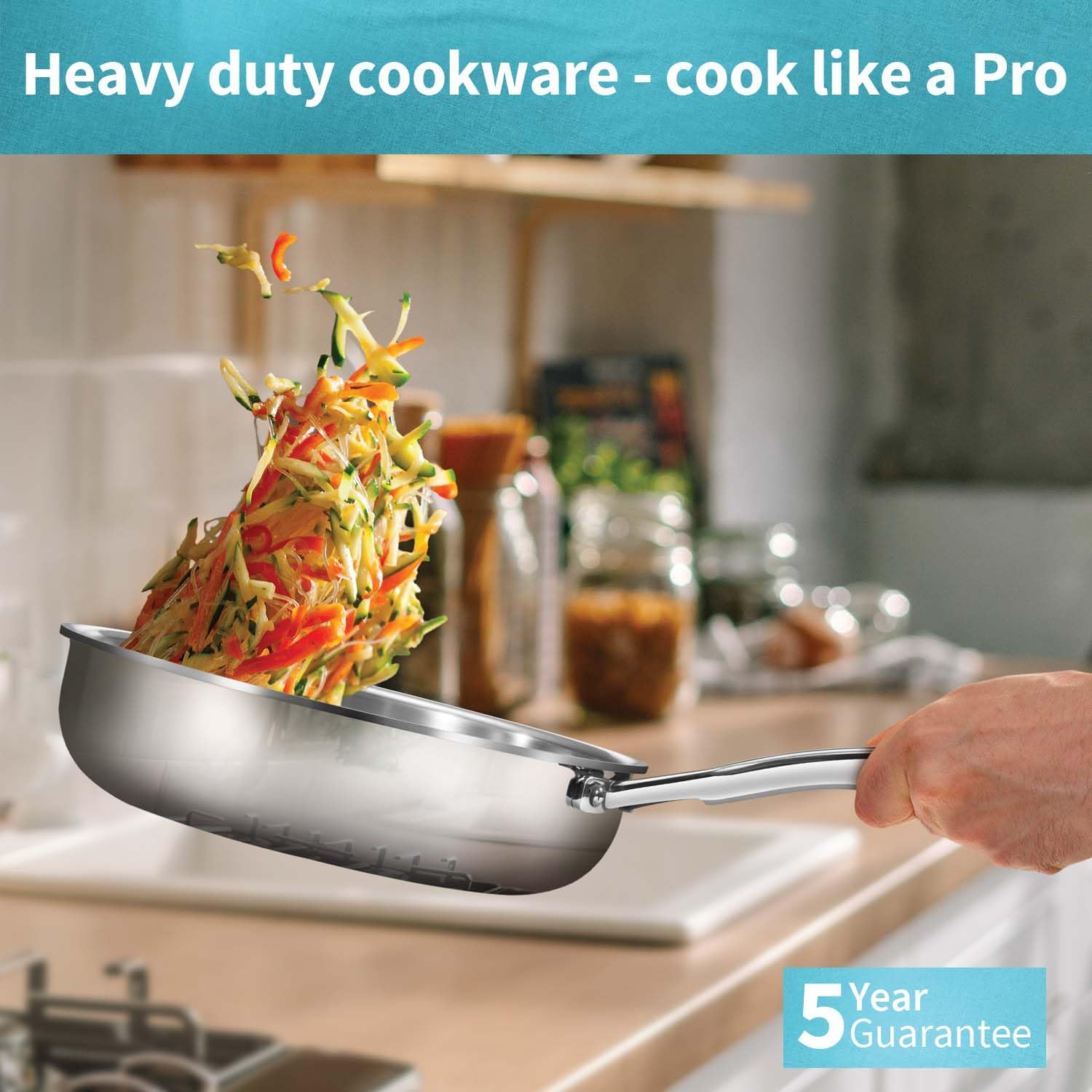 Hawkins Pro 18 cm Triply Stainless Steel Frying Pan (PSF18)