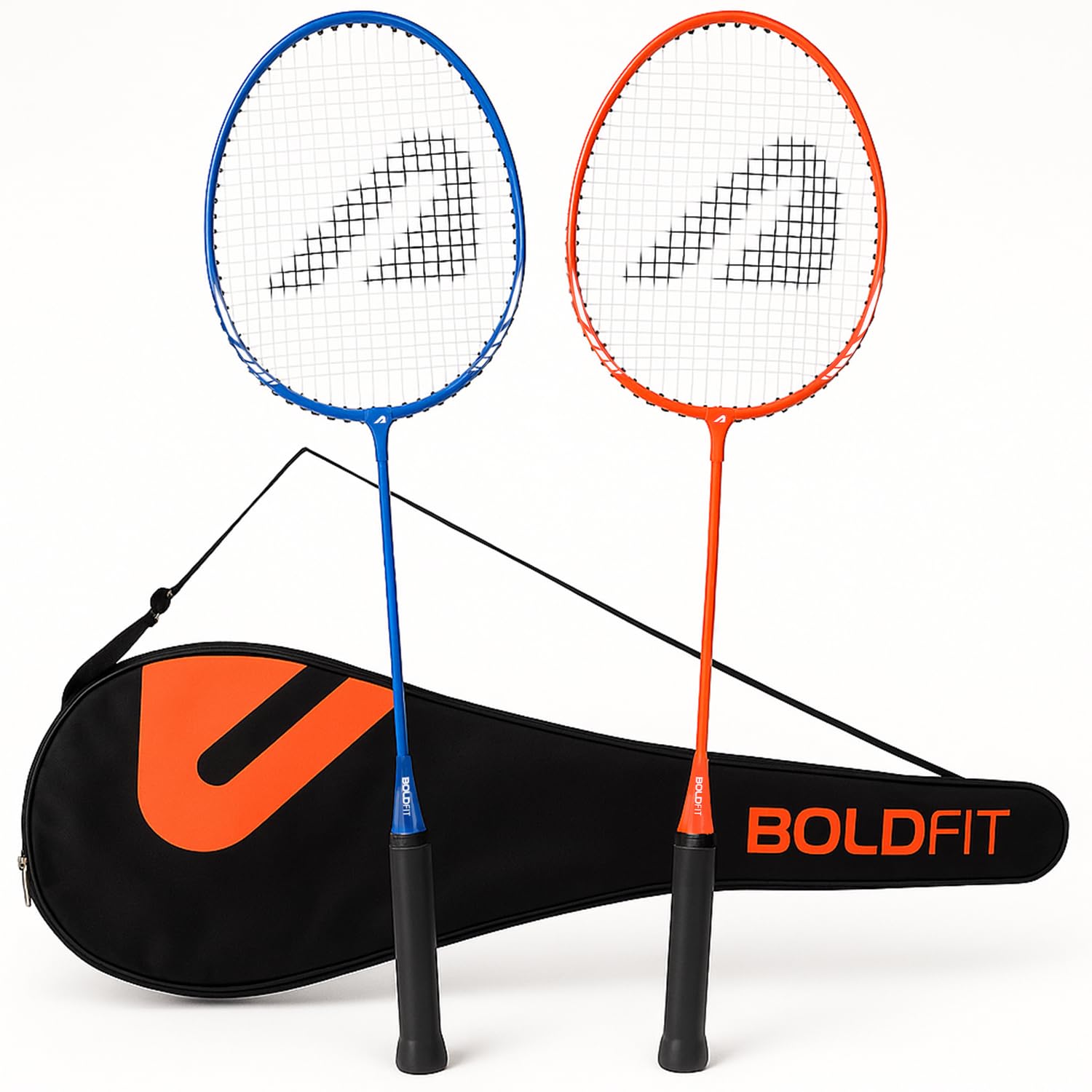 Boldfit Badminton Racket Combo for Beginners (Pack of 2) – Blue & Orange